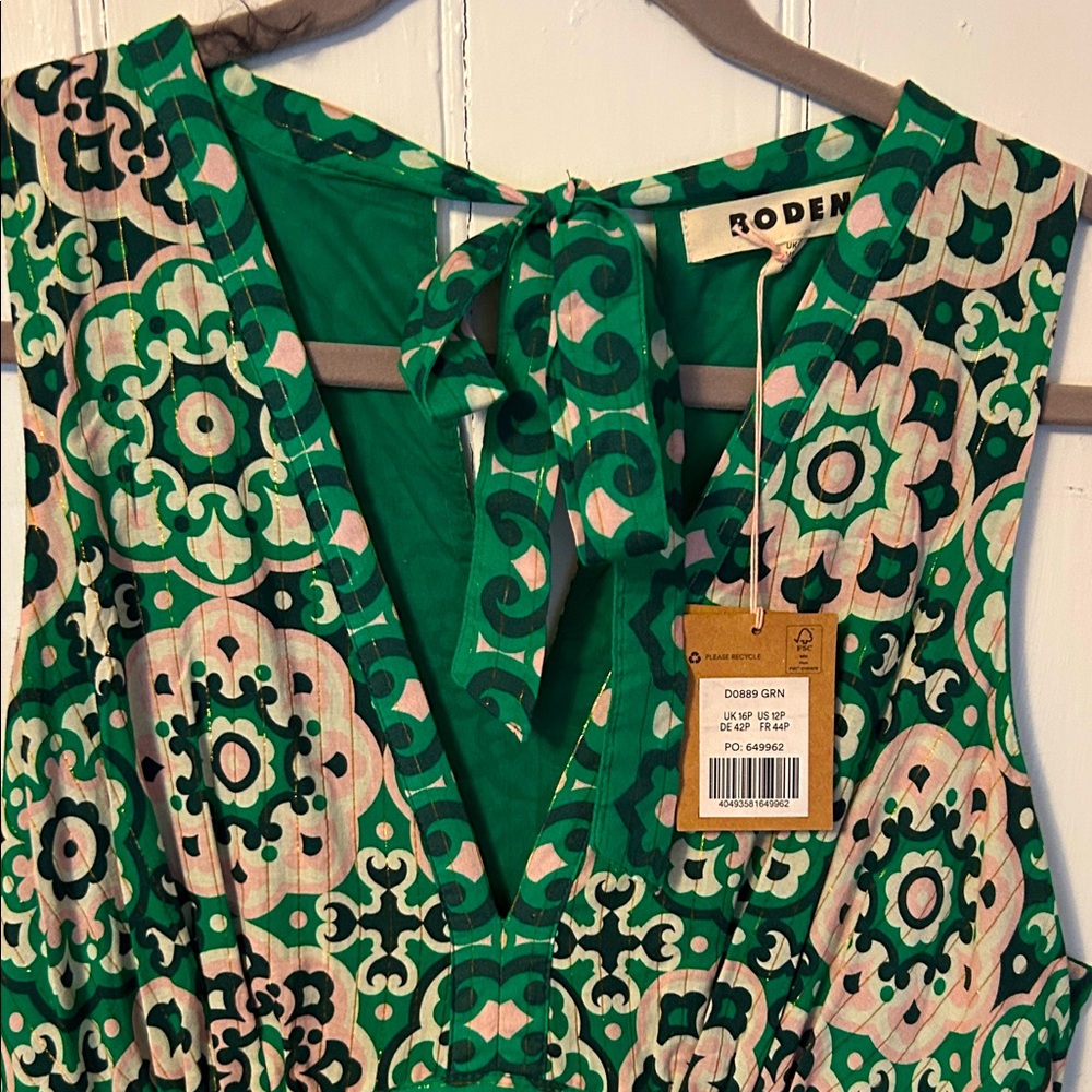 Rodent Green and Pink Patterned Dress